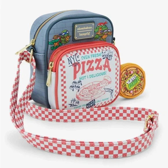 NWT Loungefly Teenage Mutant Ninja Turtles Pizza Box Crossbody(BoxLunch Exclus.) - Picture 2 of 6